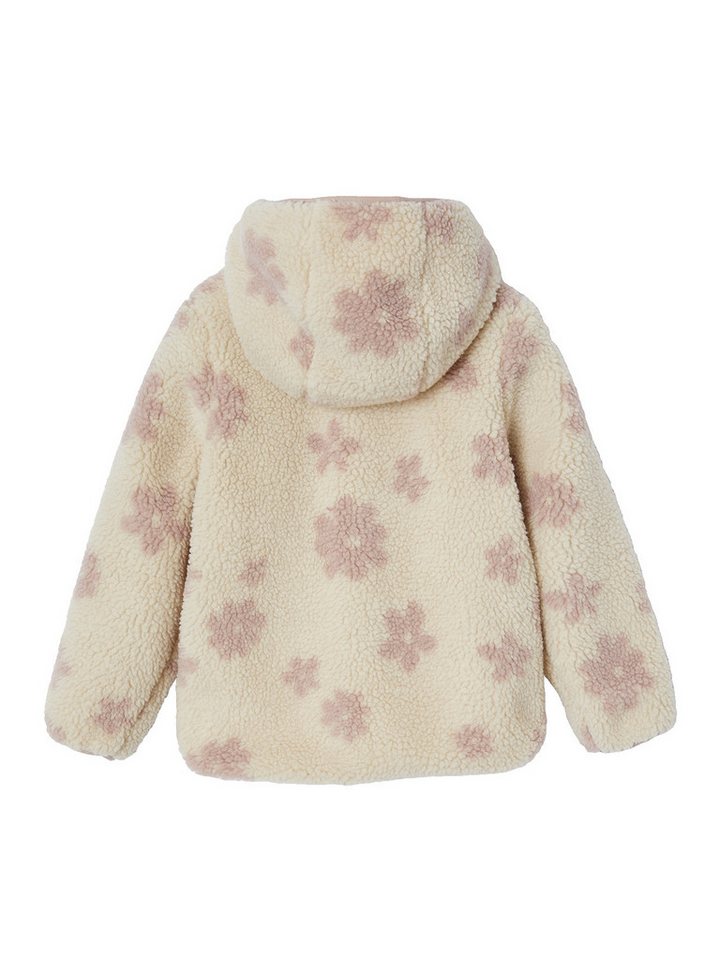 vertbaudet Blouson Mädchen Teddyfleece-Jacke Teddyflecee, Blumenmuster – Bild 2 von 5