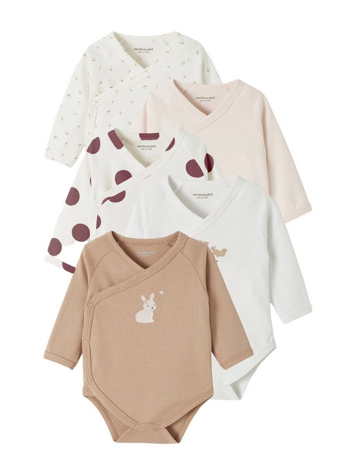 vertbaudet Body Baby Wickelbodys, lange Ärmel 5er-Pack – Bild 2 von 5