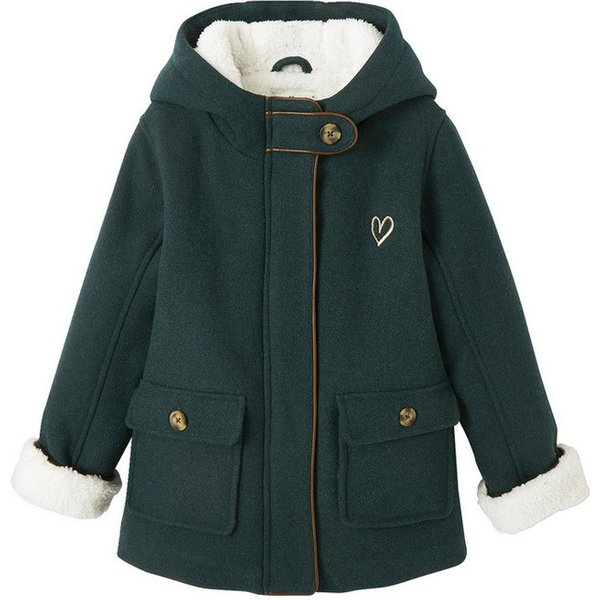 vertbaudet Dufflecoat Mädchen Wintermantel aus Wollmix