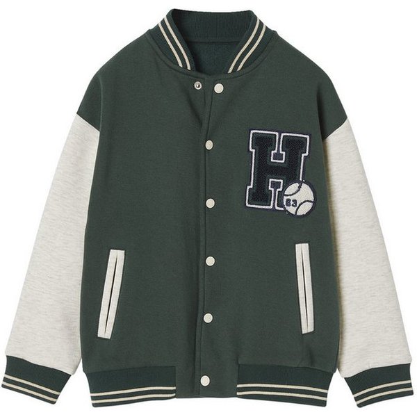 vertbaudet Fleecepullover College-Sweatjacke mit Aufnäher Jungen