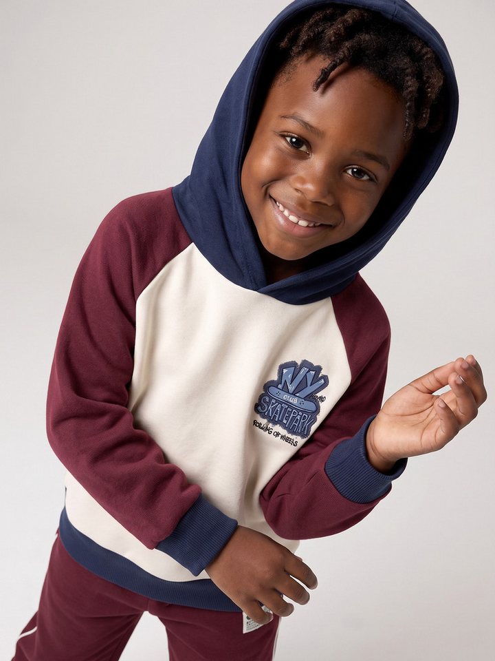vertbaudet Fleecepullover Kapuzensweatshirt Jungen Colorblock – Bild 5 von 5