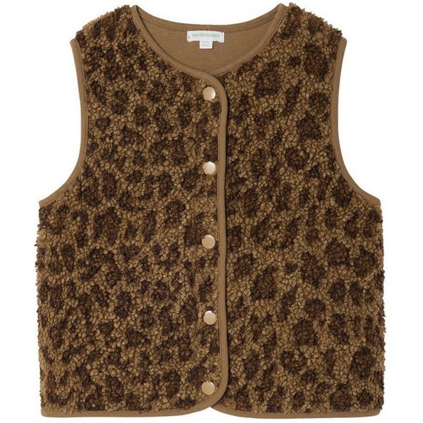 vertbaudet Fleeceweste Mädchen Teddyfleece-Weste mit Leopardenmuster Leopardenmuster