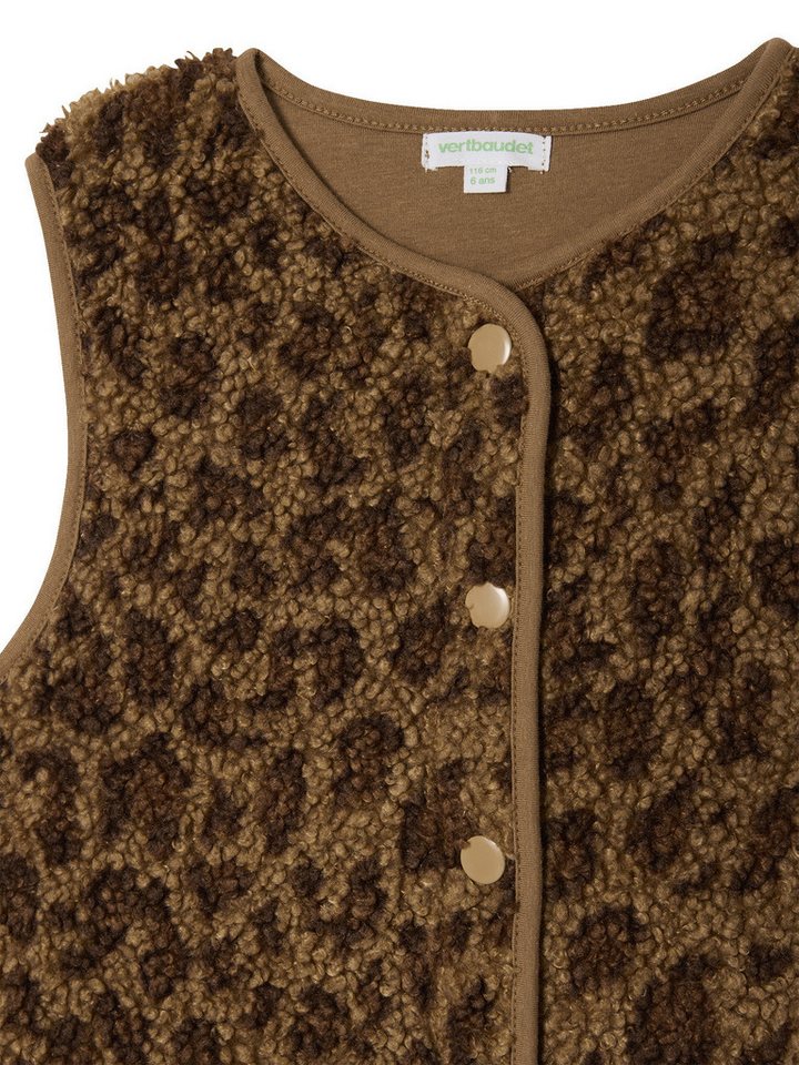 vertbaudet Fleeceweste Mädchen Teddyfleece-Weste mit Leopardenmuster Leopardenmuster – Bild 3 von 5
