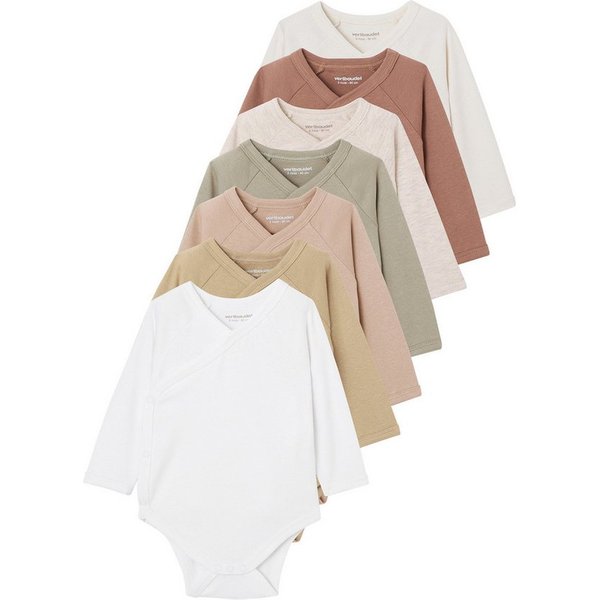vertbaudet Langarmbody 7er-Pack Baby Wickelbodys BASIC 7er-Pack