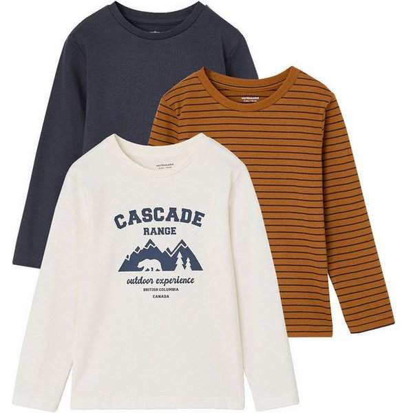 vertbaudet Langarmshirt 3er-Pack Shirts Jungen BASIC