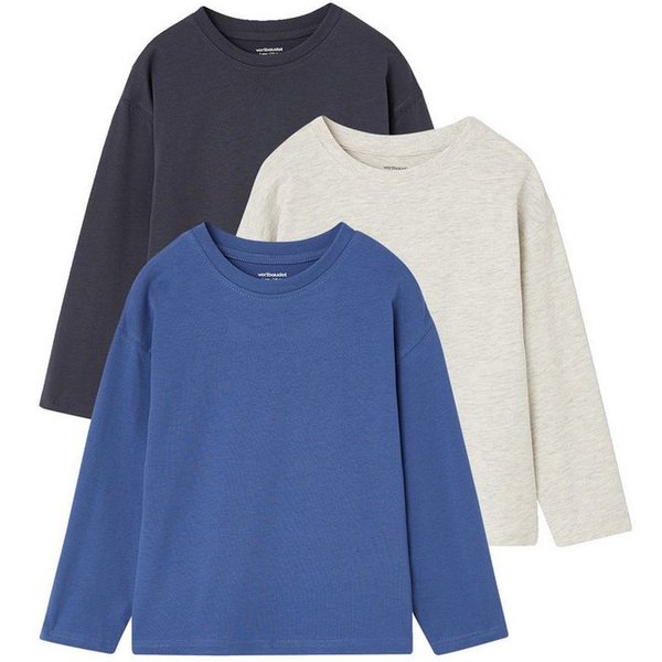 vertbaudet Langarmshirt 3er-Pack Shirts Jungen BASIC