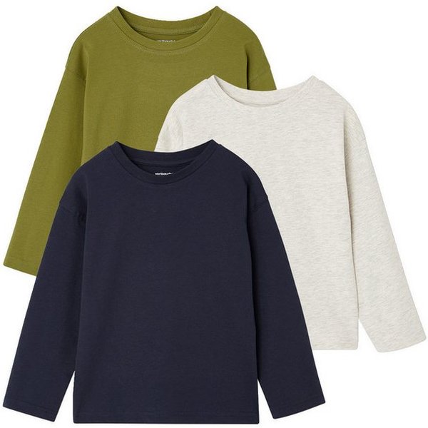 vertbaudet Langarmshirt 3er-Pack Shirts Jungen BASIC