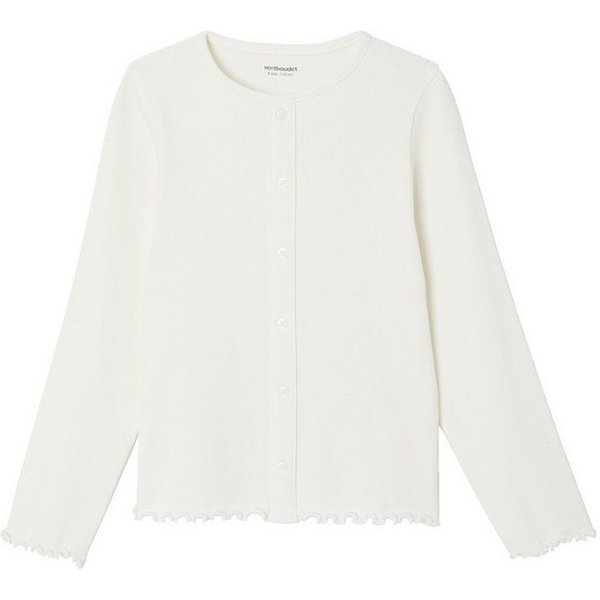 vertbaudet Langarmshirt Langarmshirt aus Ripp Mädchen, Zierknopfleiste
