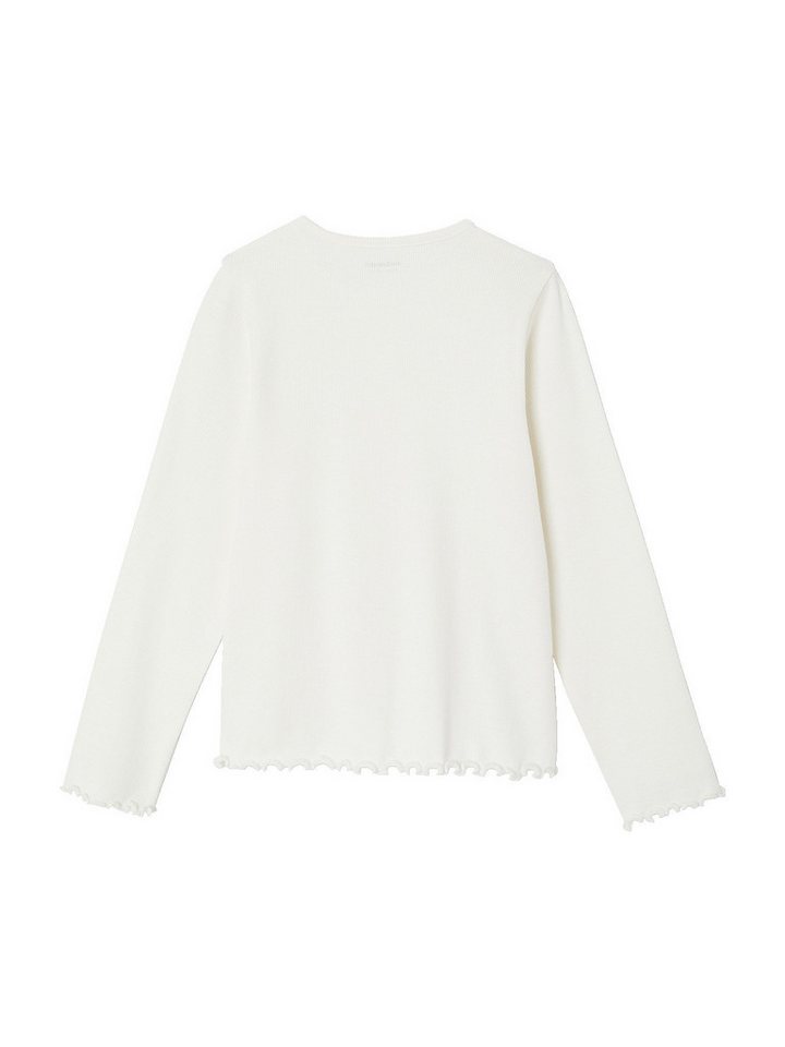 vertbaudet Langarmshirt Langarmshirt aus Ripp Mädchen, Zierknopfleiste – Bild 2 von 4