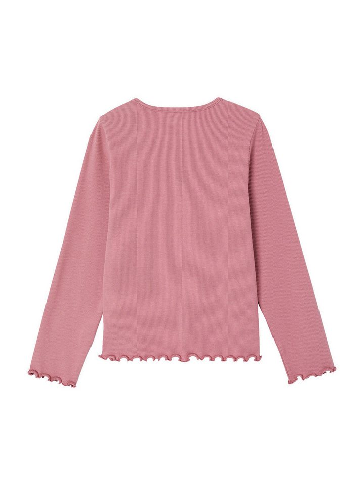 vertbaudet Langarmshirt Langarmshirt aus Ripp Mädchen, Zierknopfleiste – Bild 2 von 4