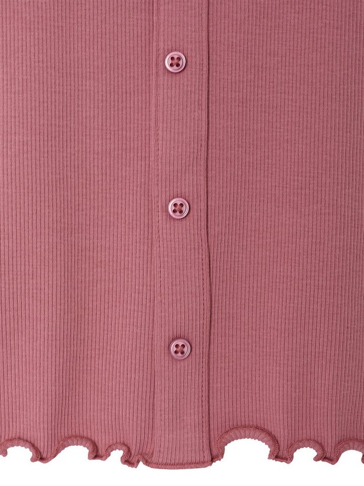vertbaudet Langarmshirt Langarmshirt aus Ripp Mädchen, Zierknopfleiste – Bild 3 von 4