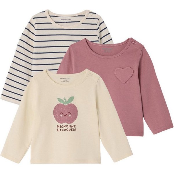 vertbaudet Langarmshirt Baby Shirts BASIC 3er-Pack