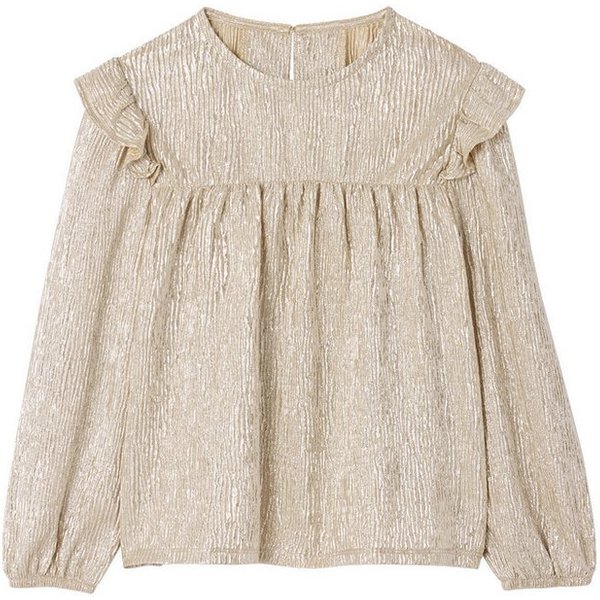 vertbaudet Langarmshirt Festliche Mädchenbluse aus Lamé