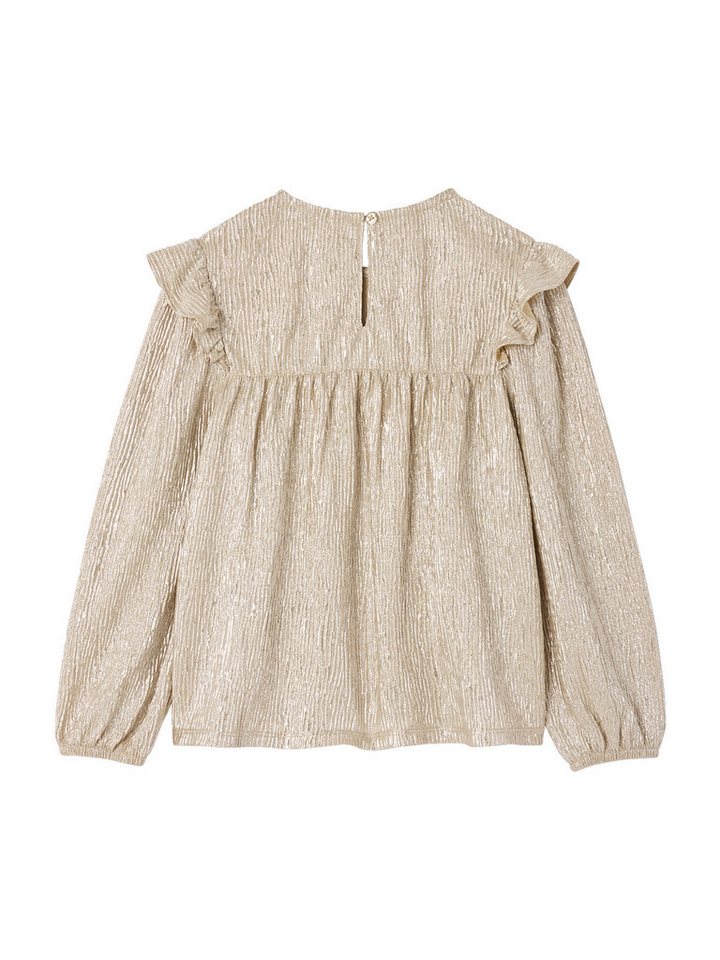 vertbaudet Langarmshirt Festliche Mädchenbluse aus Lamé – Bild 2 von 4