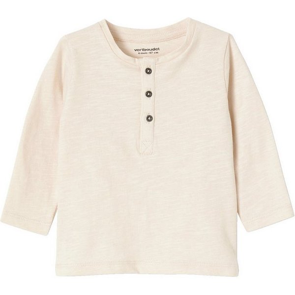 vertbaudet Langarmshirt Jungen Baby Henley-Shirt BASIC