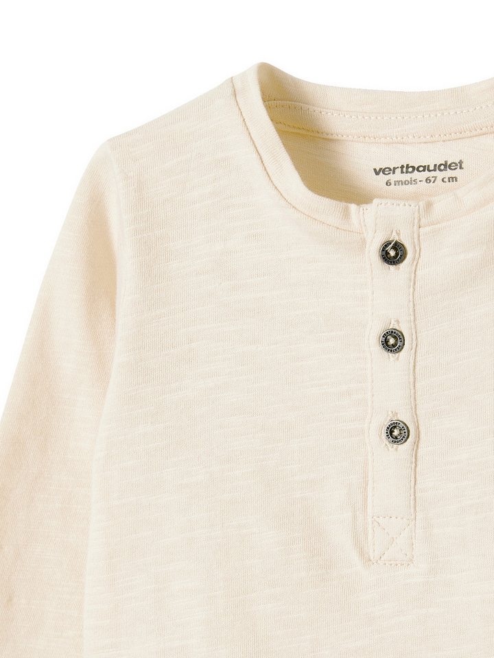 vertbaudet Langarmshirt Jungen Baby Henley-Shirt BASIC – Bild 4 von 5