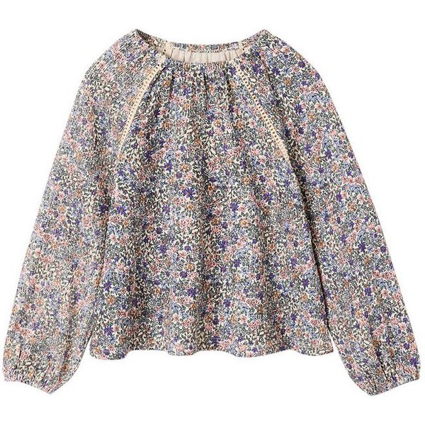 vertbaudet Langarmshirt Langarmbluse Mädchen, Crinkle-Jersey