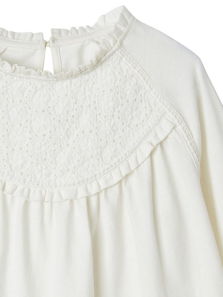 vertbaudet Langarmshirt Mädchen Blusenshirt mit Lochstickerei – Bild 3 von 5