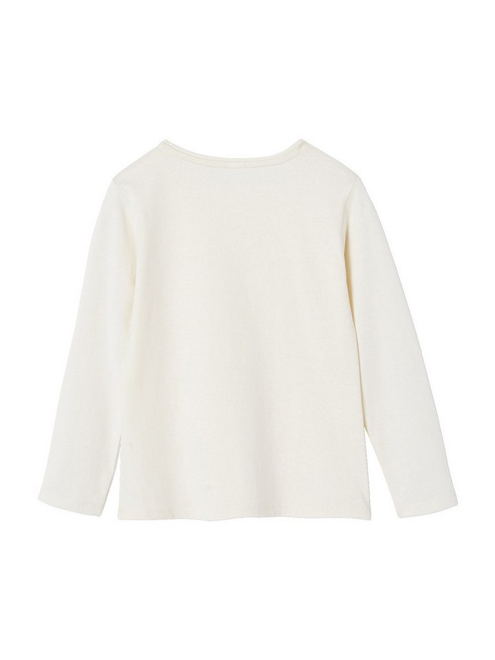 vertbaudet Langarmshirt Mädchen Langarmshirt mit Glitzerherz, BASIC mit Glitzerherz, Recycling-Baumwolle – Bild 2 von 4
