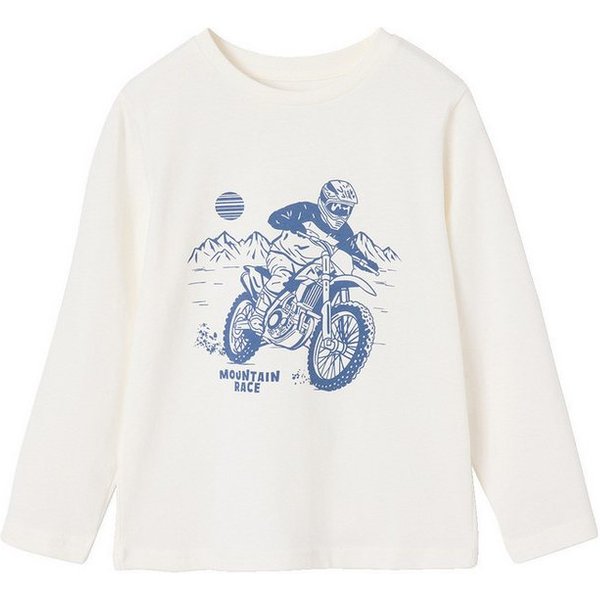 vertbaudet Langarmshirt Langarmshirt mit Print Jungen, Baumwolle BASIC