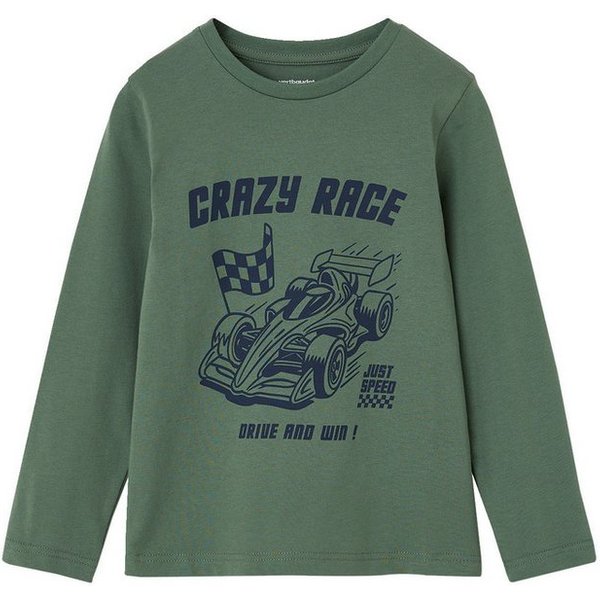 vertbaudet Langarmshirt Langarmshirt mit Print Jungen, Baumwolle BASIC