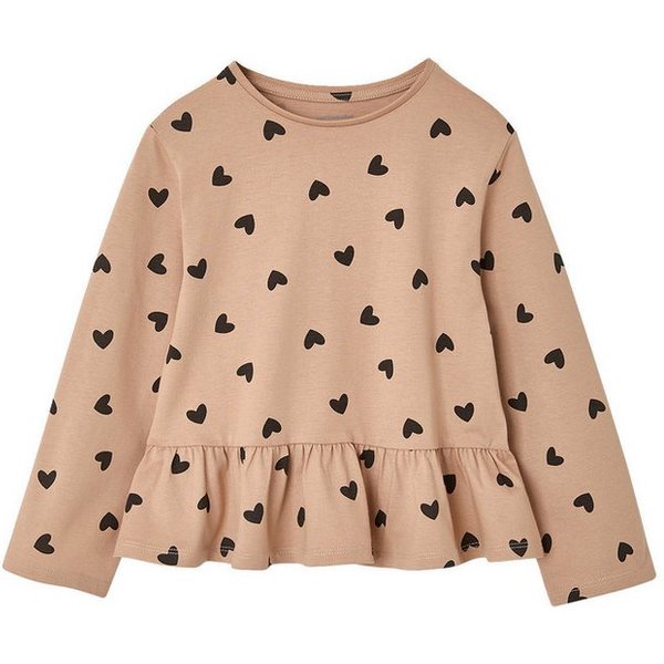 vertbaudet Langarmshirt Langarmshirt mit Schößchen Mädchen, Baumwolle