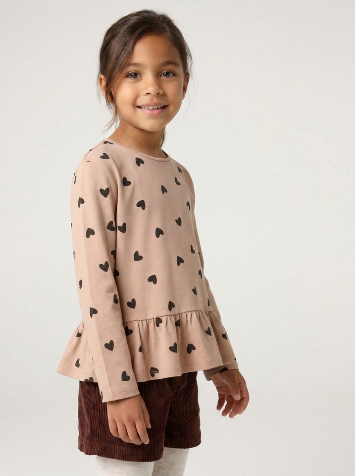 vertbaudet Langarmshirt Langarmshirt mit Schößchen Mädchen, Baumwolle – Bild 4 von 5