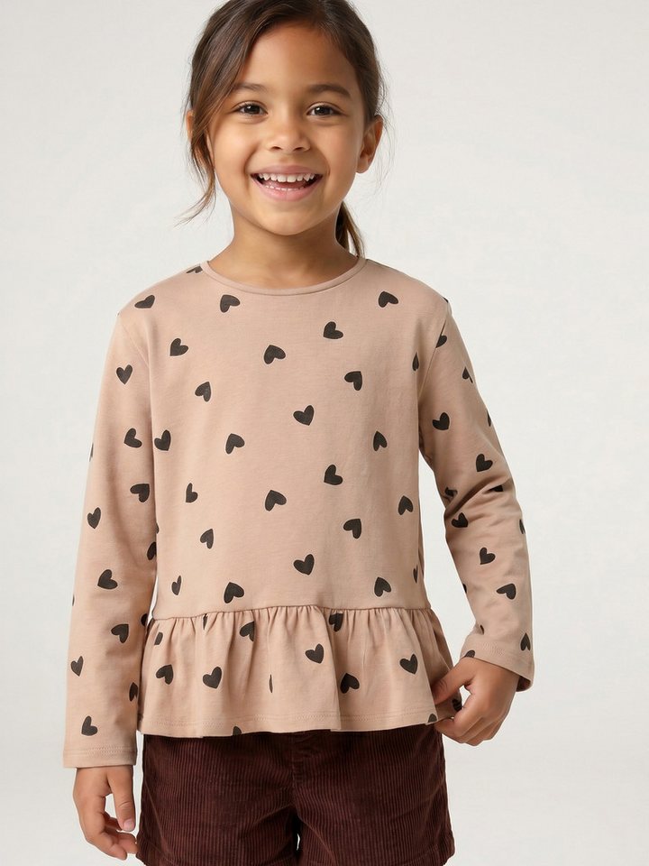 vertbaudet Langarmshirt Langarmshirt mit Schößchen Mädchen, Baumwolle – Bild 5 von 5