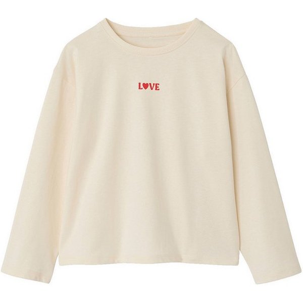 vertbaudet Langarmshirt Shirt mit Schriftzug Mädchen BASIC