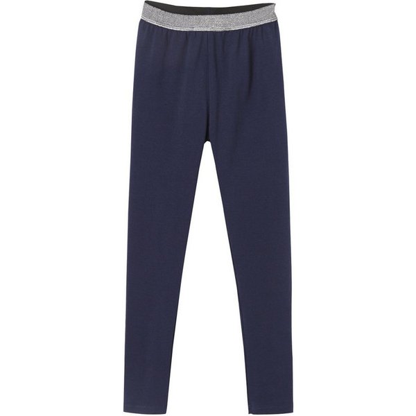 vertbaudet Leggings Mädchen Leggings, Bund in Metallic-Optik BASIC Dehnbund in Glitzer-Optik