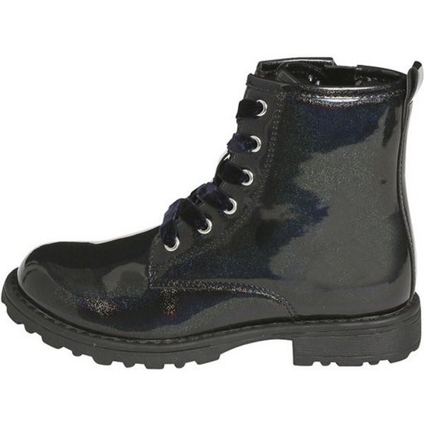 vertbaudet Mädchen Schnürboots mit Reißverschluss, Lack-Optik Stiefelette