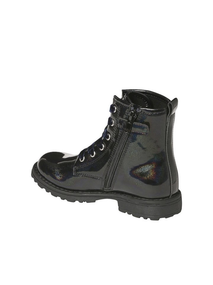 vertbaudet Mädchen Schnürboots mit Reißverschluss, Lack-Optik Stiefelette – Bild 4 von 5