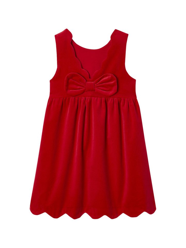 vertbaudet Minikleid Festliches Mädchen Samtkleid mit Schleife hinten – Bild 2 von 5