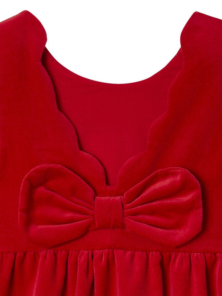 vertbaudet Minikleid Festliches Mädchen Samtkleid mit Schleife hinten – Bild 5 von 5