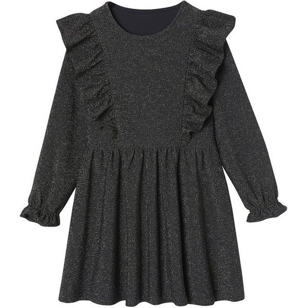 vertbaudet Minikleid Mädchen Jerseykleid mit Glitzer-Effekt