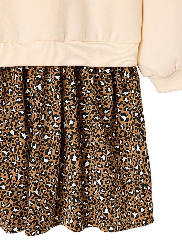 vertbaudet Minikleid Mädchen Kleid mit Materialmix – Bild 4 von 5