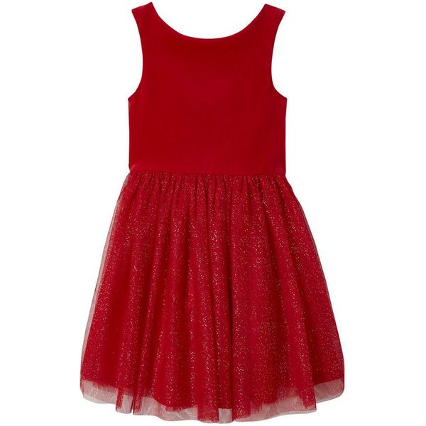 vertbaudet Minikleid Mädchen Weihnachtskleid aus Samt und Tüll