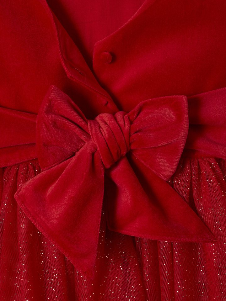 vertbaudet Minikleid Mädchen Weihnachtskleid aus Samt und Tüll – Bild 4 von 5