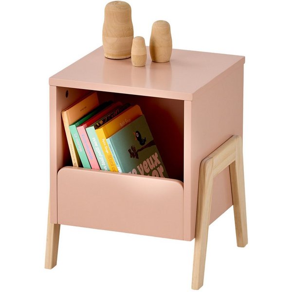 vertbaudet Nachttisch Kinderzimmer RETRO, Beine: Kiefer, mit Ablagefach