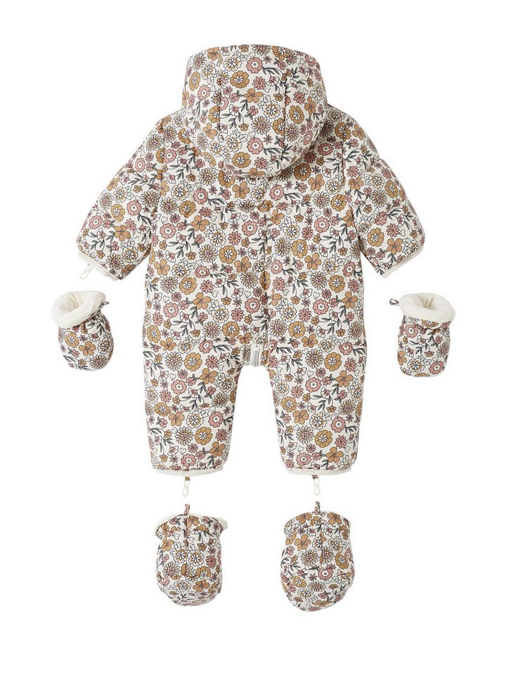 vertbaudet Overall Baby Winter-Overall mit Fleecefutter, geblümt – Bild 2 von 5
