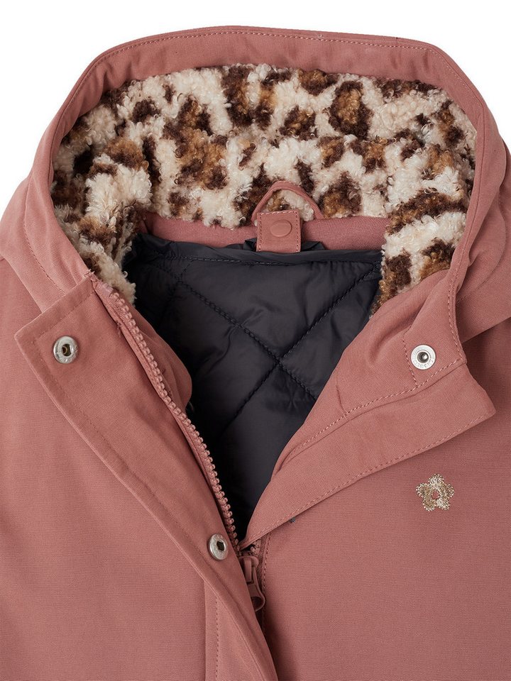 vertbaudet Parka Mädchen Winterjacke mit Webpelzkapuzenfutter 3-in-1, abnehmbarer Innenjacke, Leo-Print – Bild 5 von 5