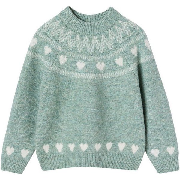 vertbaudet Pullunder Pullover mit Jacquard-Herzen Mädchen