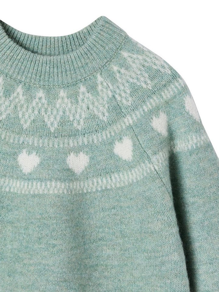 vertbaudet Pullunder Pullover mit Jacquard-Herzen Mädchen – Bild 3 von 4