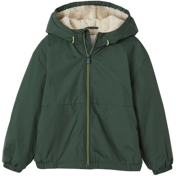 vertbaudet Regenjacke Jungen Anorak mit Teddyfleece-Futter