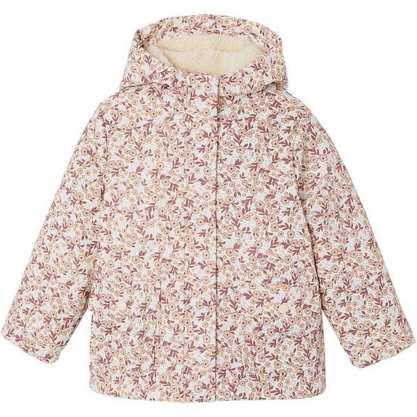 vertbaudet Regenjacke Regenjacke mit Teddyfleece-Futter Mädchen Blumenmotiv