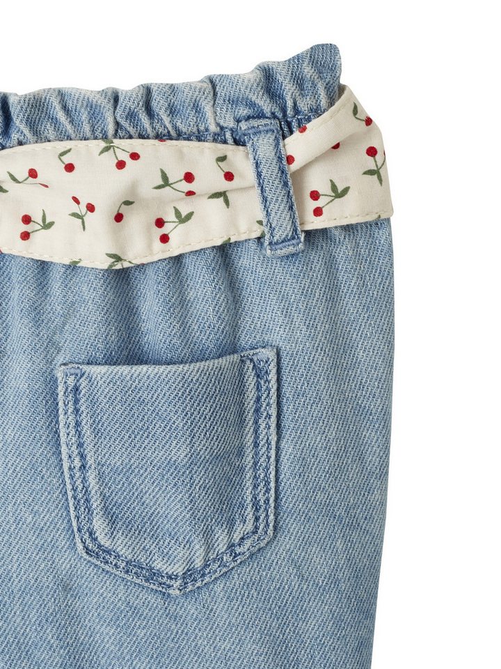 vertbaudet Regular-fit-Jeans Mädchen Baby Jeans mit Stoffgürtel – Bild 5 von 5