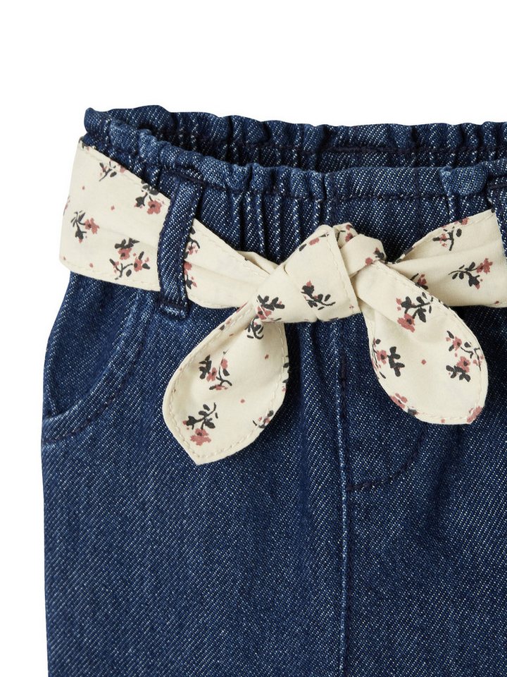vertbaudet Regular-fit-Jeans Mädchen Baby Jeans mit Stoffgürtel – Bild 3 von 5