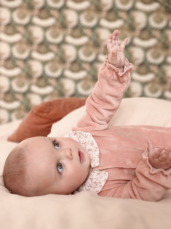 vertbaudet Schlafanzug Mädchen Baby Samtstrampler mit breitem Kragen – Bild 4 von 5