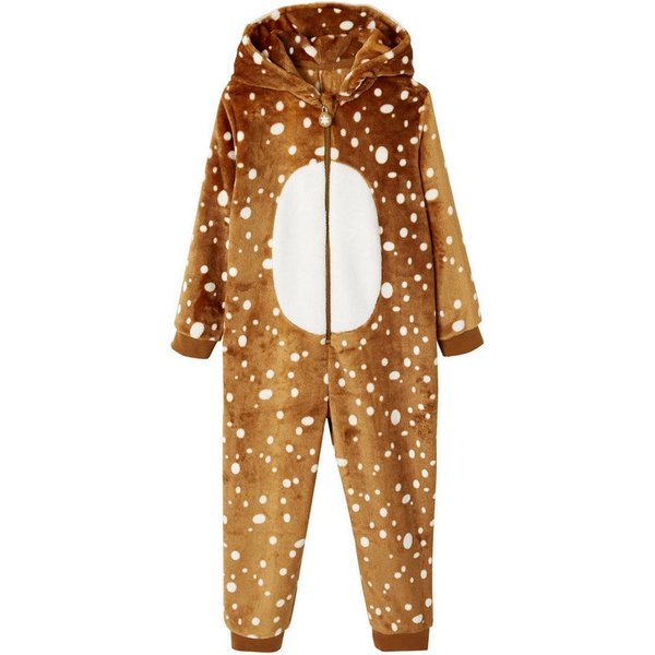 vertbaudet Schlafanzug Mädchen Plüsch-Overall, Onesie RENTIER