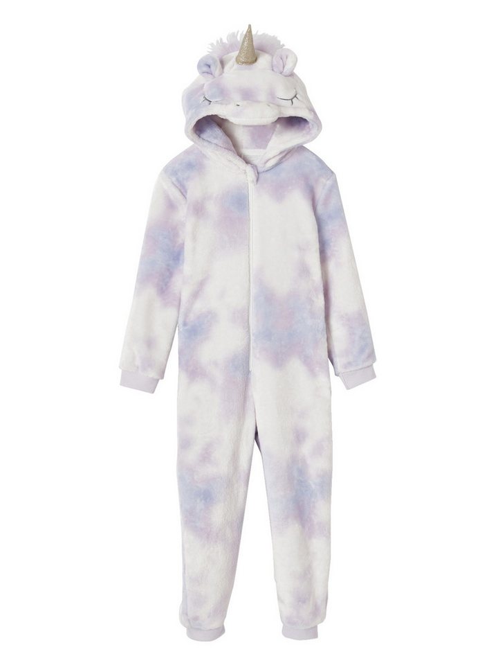 vertbaudet Schlafanzug Mädchen Plüsch-Overall EINHORN – Bild 2 von 5